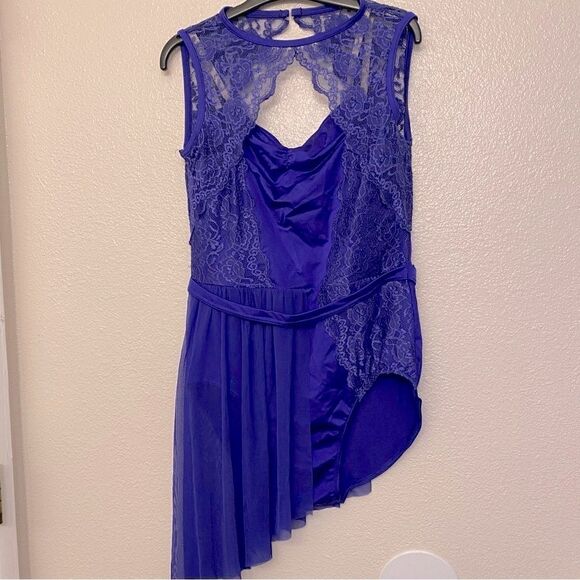 WEISSMAN Dance Costume ballet lyrical purple blue dress Just A Game 11603 SA - Picture 2 of 16